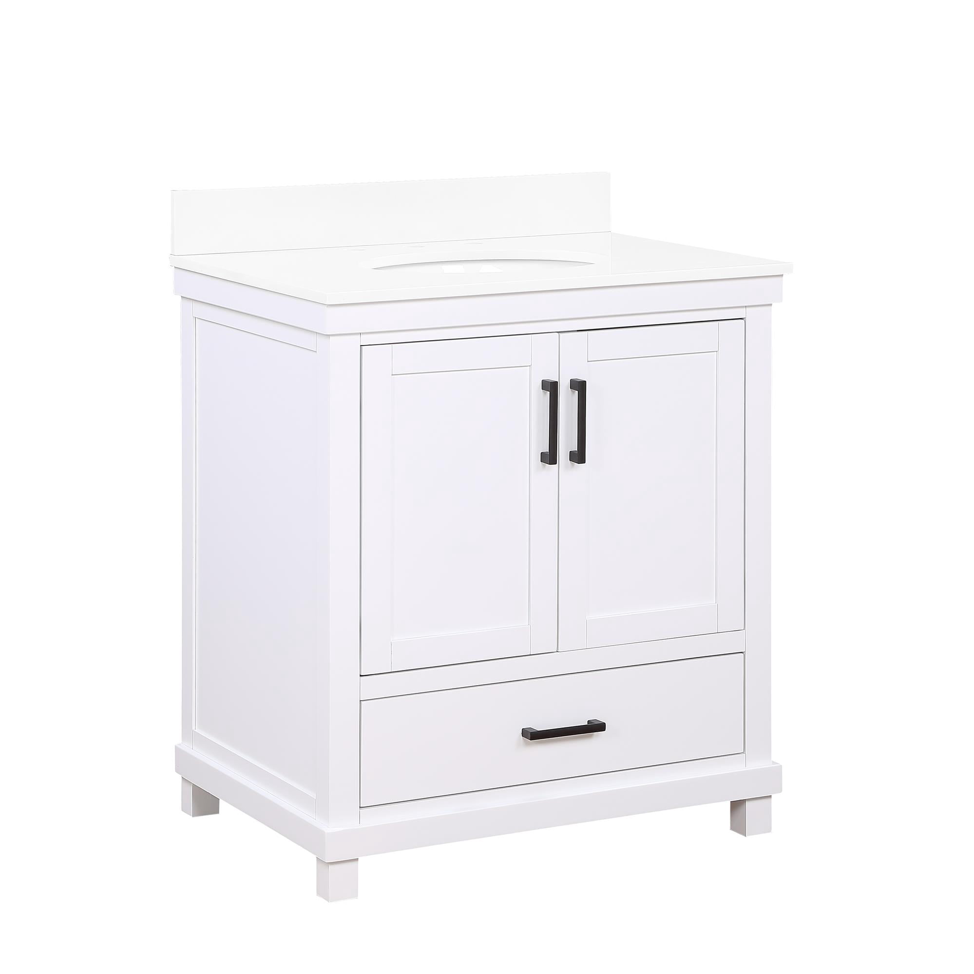 DHP Sunnybrooke 30 Inch Bathroom Vanity with Sink, White