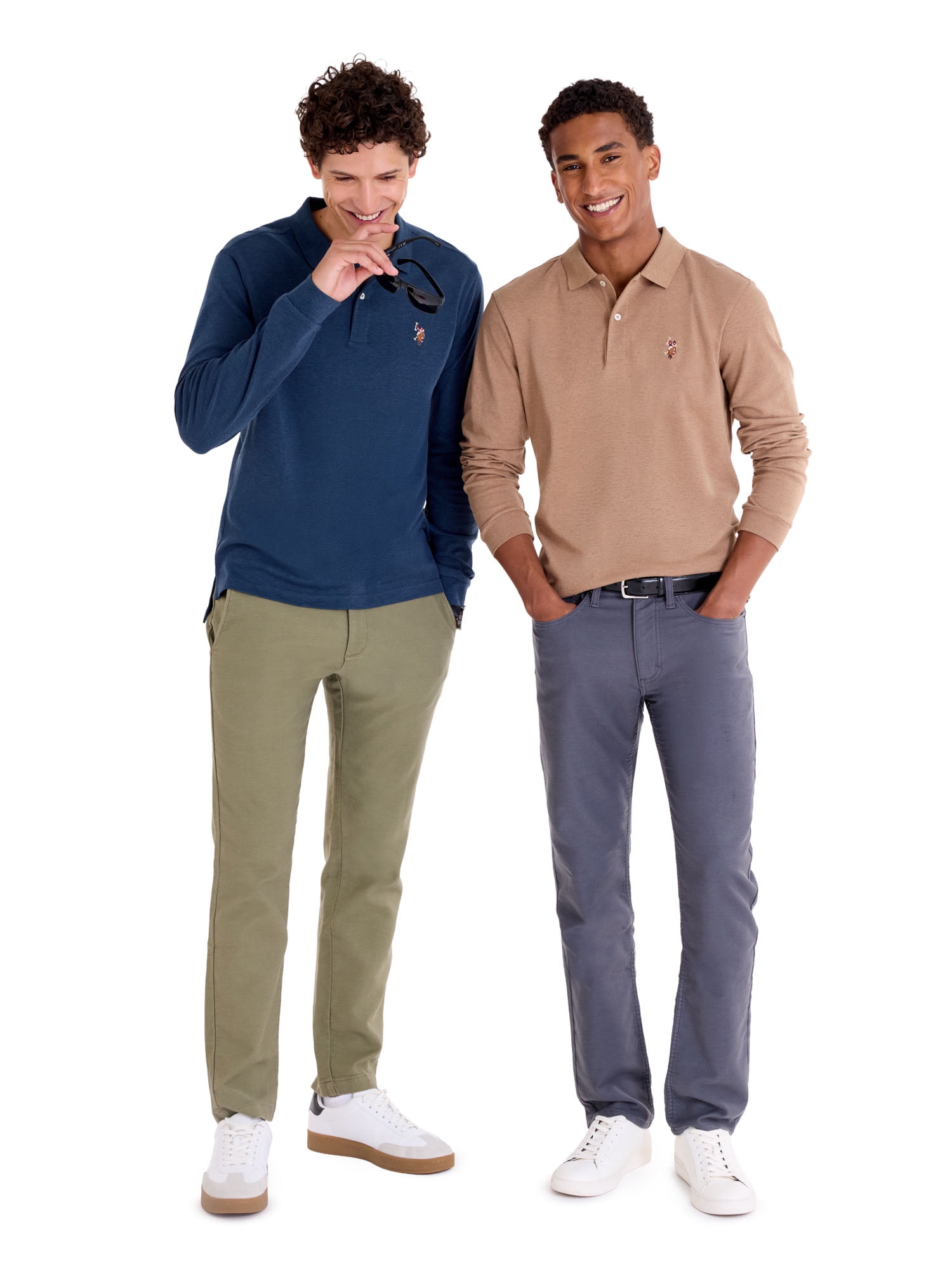 U.S. Polo Assn. Men's Long Sleeve Interlock Polo