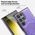 thumbnail image 5 of Magnetic for Galaxy S22 Ultra Premium PU Leather Case,Built-in Invisible Stand [Compatible with Magsafe] Protective Slim Kickstand Phone Cover Compatible with Samsung Galaxy S22 Ultra, Purple, 5 of 9