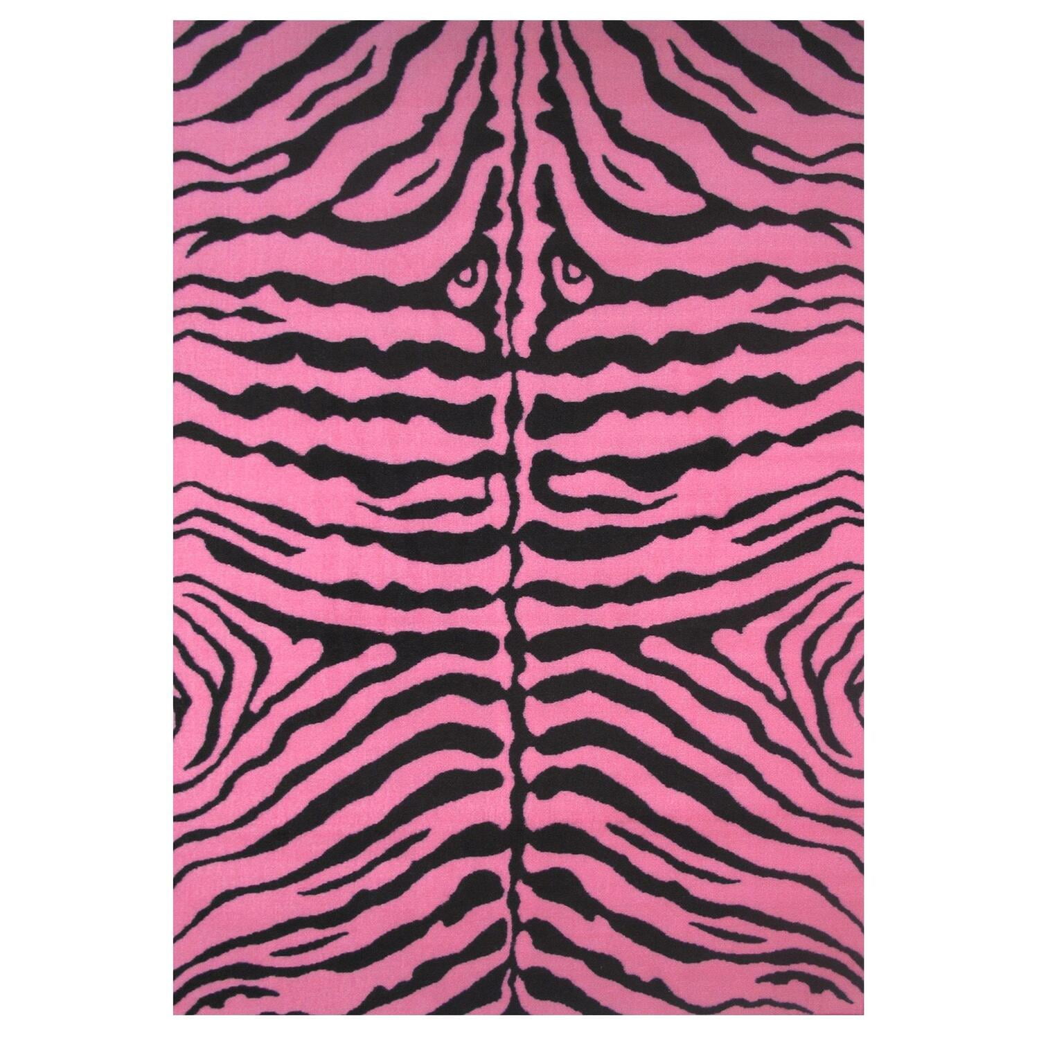 Fun Rugs Fun Time Collection Zebra Skin-Pink Area Rug-Size:19