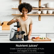 Ninja Cold Press Juicer Pro, Slow Juicer 150W, Total Pulp Control, Quiet Motor, JC100 Cloud Silver