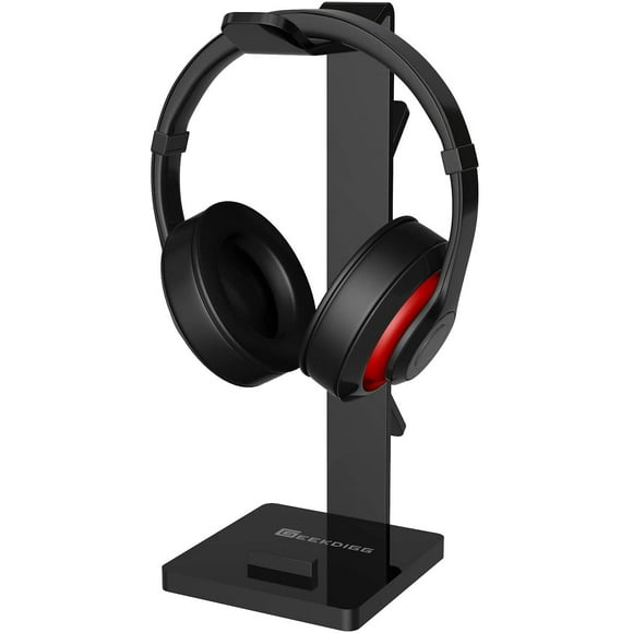 Geekdigg Gaming Headset Headphone Stand Holder with Cable Organizer & Cellphone Stand - Black
