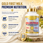 Sunshine Naturals Colostrum Gold 100% Skim Bovine Colostrum 1000mg, High Immunoglobulin Dietary Supplement, 120 Capsules, 3 Pack