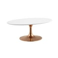 thumbnail image 3 of Modway Lippa 42" Oval-Shaped Coffee Table in Rose Gold White, 3 of 4
