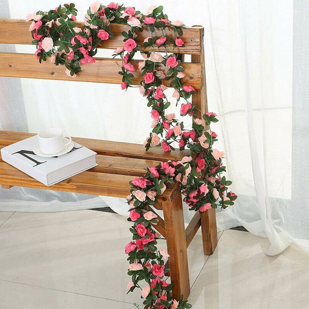 2.5m Long Silk Rose Flower Ivy Vine Leaf Garland Wedding Party Home Decoration 