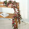 8.2ft Artificial Rose Garland Pink Fake Rose Vine Faux Flower Garland