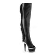 thumbnail image 2 of 6 1/2"Heel, 2 1/2" PF Peep Toe Thigh High Boot, Side Zip - Blk Faux Leather/Blk Matte, 9, 2 of 2