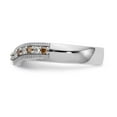 thumbnail image 3 of Solid 14k White Gold Champagne and White Diamond Wedding Band Ring Size 5 (.225 cttw.), 3 of 8