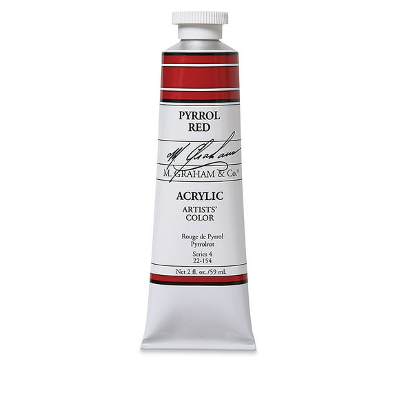 M. Graham Artists' Acrylics - Pyrrol Red, 2 oz tube