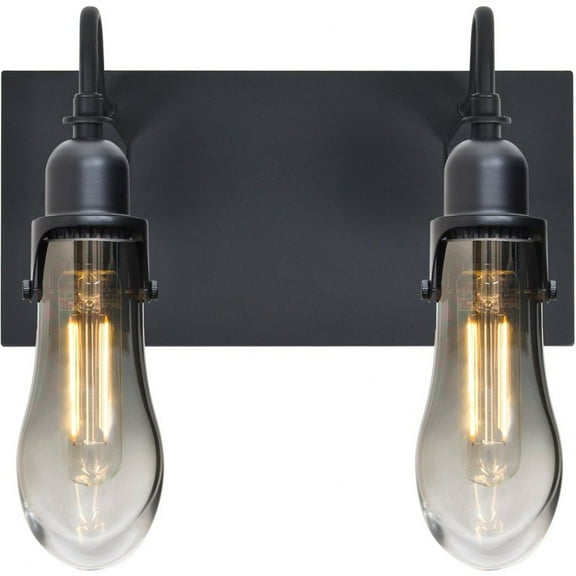 2WG-WISHSM-EDIL-BK Besa Lighting Wish - 2 Light Wall Sconce-Smoke/Clear Glass Color-LED Lamping Type