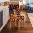 thumbnail image 6 of Autumn Maple Leaf Owl Thanksgiving Chair Covers Set of 6 Spandex Stretch Parsons Chair Slipcovers for Dining Room Universal Removable Washable Chairs Seat Covers Protector for Fall Decor, 6 of 7