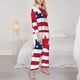 thumbnail image 3 of Balery USA Canada Flag Conjunto de Pijama con Estampado para Mujer, Conjunto de Dos Piezas con Manga Larga, Ropa de Dormir Suave con Bolsillos, Pijamas Cómodos-XX-Large, 3 of 7