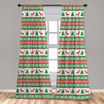thumbnail image 5 of Ambesonne Christmas Curtains, Holiday Season Deer, Pair of 28"x84", Red Green White, 5 of 5