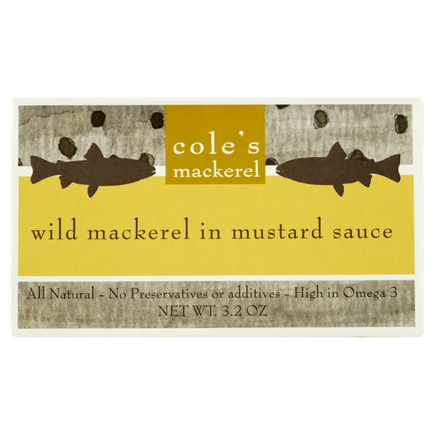 Cole's Wild Mackerel in Mustard Sauce, 3.2 oz, 10 pack