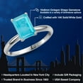 thumbnail image 2 of Gem Stone King 14K White Gold Green Turquoise Solitaire Engagement Ring for Women | 2.30 Cttw | Emerald Cut 10X8MM | Gemstone Birthstone | Size 5, 2 of 6