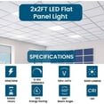 thumbnail image 3 of 2x2ft LED Panneau Plat, 5CCT (3000K/3500K/4000K/5000K/6000K) Ajustable, Encastré Rétroéclairé LED Plafonnier, Dimmable 5000LM Plafonnier Plat LED Panneau Lumineux, Portée 20-40W, 120-347V, cUL/DLC (Lot de 2), 3 of 8
