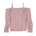 thumbnail image 2 of bar III Womens Solid Button Down Blouse, Pink, XX-Small, 2 of 2