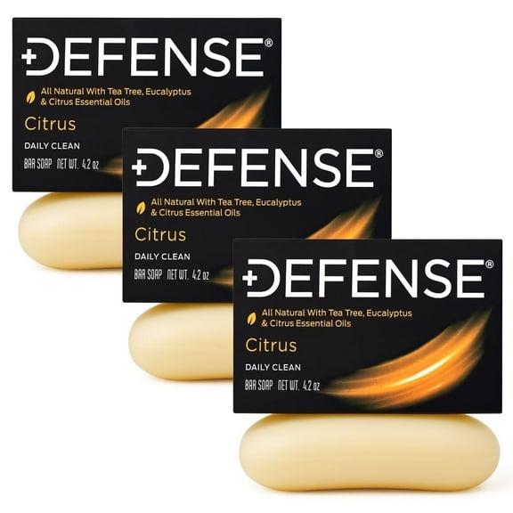 Defense Soap 3pk All Natural Citrus Bar Soap | Made by Wrestlers with Tea Tree Oil & Eucalyptus Oil to Promote Healthy Skin