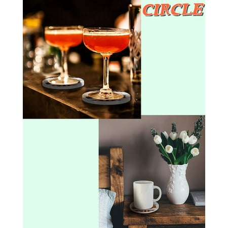 

Ceramic Drink Coasters with Cork Base for Tabletop Protection