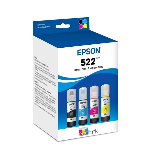 Botella de tinta Epson 522 EcoTank de ultra alta capacidad en negro y color