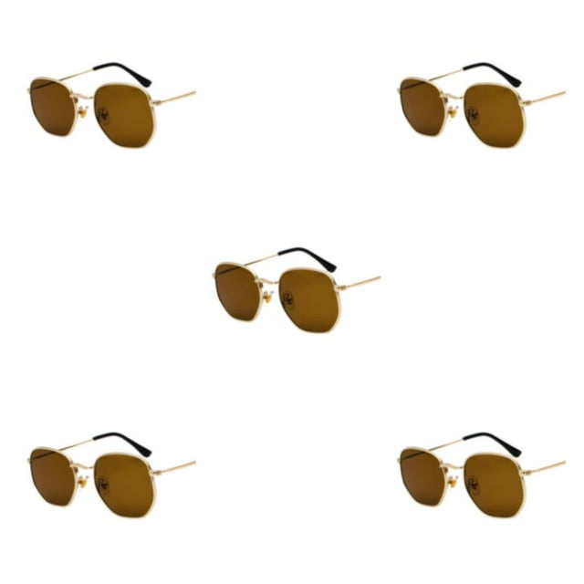 Minnieouse Gafas de sol hexagonales de PC, gafas de sol poligonales con montura pequeña, lentes polarizadas, materiales cómodos Unisex, escamas Type2 NO2