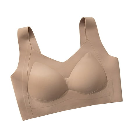 Tumotour Full Coverage Bras For Women Traceless Without Steel Ring Gathering Push Up Nursing Bra Yoga Beauty Vest Integrated Fixed Chest Pad Fitness Small Soft Breathable Seamless Daily Bra