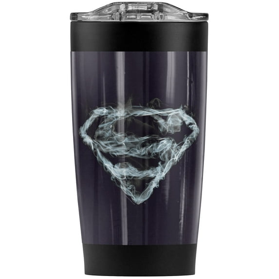 Superman Smoking Shield Stainless Steel Tumbler 20 oz Coffee Travel Mug/Cup, Vacuum Insulated & Double Wall with Leakproof Sliding Lid | Great for Hot Drinks and Cold Beverages