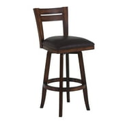Armen Living Bristol 30" Bar Height Swivel Wood Bar Stool with Finish and Pu by Armen Living