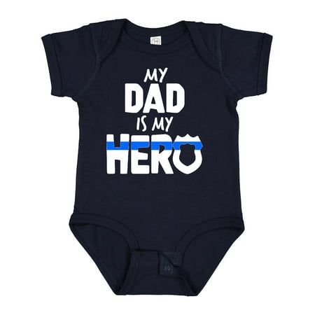 

Inktastic My Dad is My Hero Police Officer Family Gift Baby Boy or Baby Girl Bodysuit