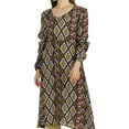 thumbnail image 5 of Moomaya Printed Full Sleeve A-Line Kurti For Women Crinkle Rayon Designer Indian Ethnic Blouse, 5 of 7