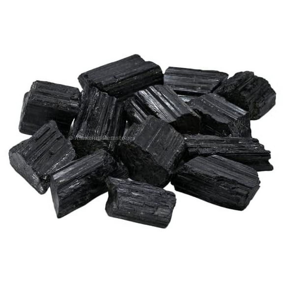Black Tourmaline Crystals Rough Stone, 1lb Small Pieces