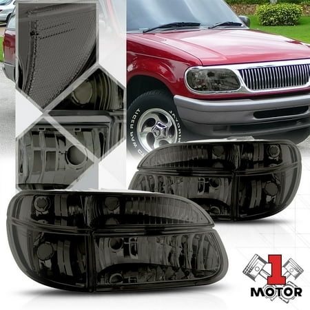 Smoke Tinted Headlight Clear Turn Signal For 95 01 Ford Explorer 97 Smoke Tinted Headlight Clear Turn Signal For 95 01 Ford Explorer 97 Mountaineer 96 98 99 00