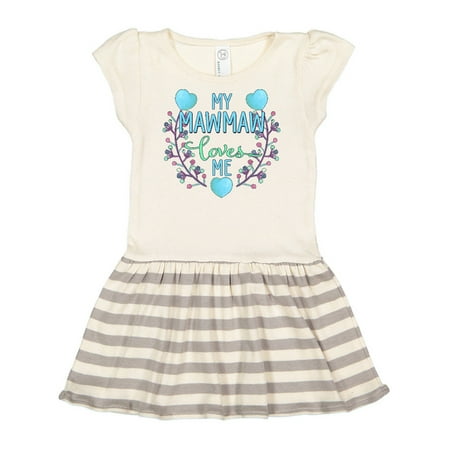 

Inktastic My Mawmaw Loves me- painted flowers and hearts Gift Toddler Girl Dress