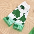 thumbnail image 6 of Lovzfmll 4-Piece St. Patrick's Day Romper Set for Toddlers, Clover Print Short Sleeve Jumpsuit with Tulle Skirt & Headband for Little Girls, Holiday Outfits for 0-6 Months, 6 of 9