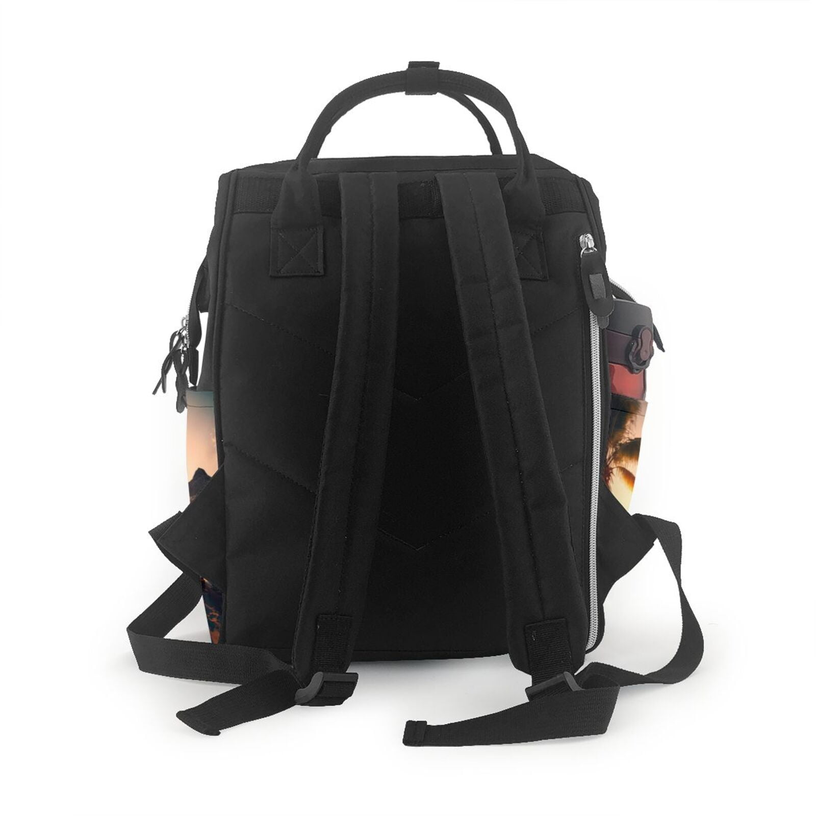Fuzoiu Hawaiian Sunset Beach Print Diaper Bag Backpack,Baby Essentials Travel Tote,Multi function Waterproof Diaper Bag, Travel Essentials Baby Bag - Unisex