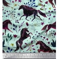 thumbnail image 1 of Soimoi Cotton Duck Fabric Leaves,Floral & Unicorn Animal Print Fabric by The Yard 42 Inch Wide, 1 of 1