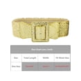 thumbnail image 4 of Women Sequins Stretchy Belts, Bling Sparkly Shiny Wide Elastic Waistband for Party Dresses 75x8cm/29.5x3.1" Gold, 4 of 6