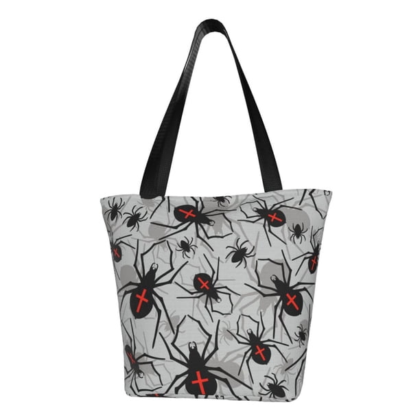 Fotbe Spiders Bolsa de Playa con Estampado, Bolsa de Hombro, Bolsa de Mano Espaciosa, Bolsa de Viaje Ligera, Bolsa de Compras Versátil