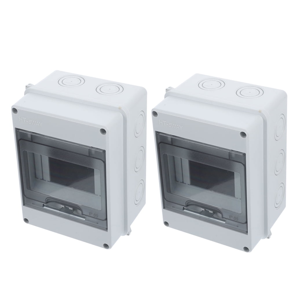 ELAYARD 2-Pack White Weatherproof Electrical Distribution Box with Protective Breaker Panel for Safe Circuit Management
