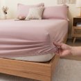thumbnail image 4 of REGALWOVEN Fitted Microfiber Bed Sheets for All-Season Comfort and Breathability Light Pink 1 PC 39.0x74.8 inch, 4 of 5