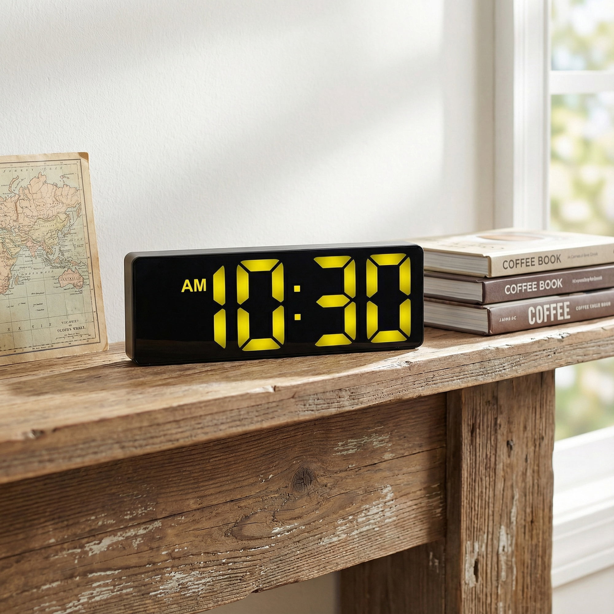 Unique Bargains Small Digital Alarm Clock for Deep Sleepers Yellow