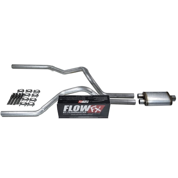 Truck Exhaust Kits - Shop Line Dual Exhaust Sytem 2.5 inch Aluminized Pipe Flowmaster Flow FX Muffler