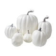 thumbnail image 2 of 7 Pack White Faux Pumpkins for Fall Decor Artificial Pumpkins for Outdoor Porch Indoor Halloween Home Decor, 2 of 4