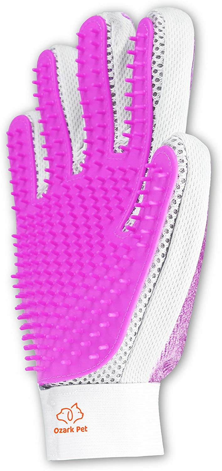 2 in 1 Glove with De-Shedding and Hair Remover for Cat and Dog No More Shedding and Flying Hair Pet Grooming Glove