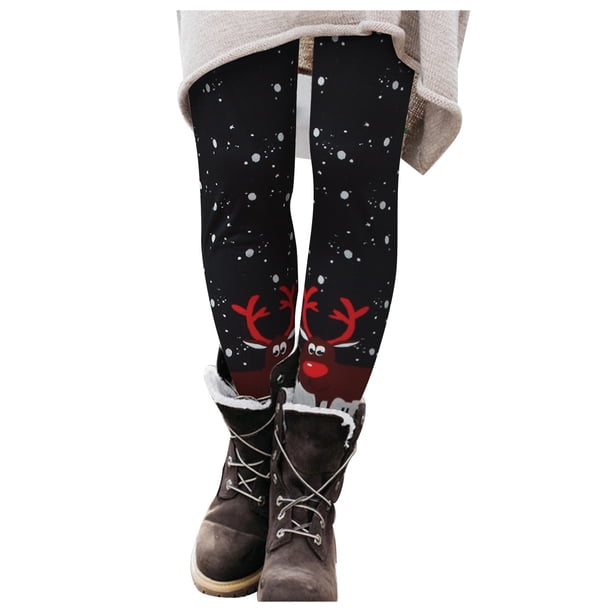 Gibobby Pantalones Deportivos Yoga Pantalones estampados de Navidad para mujer, pantalones elásticos que combinan con todo, pantalones ajustados, pantalones largos informales (Gris, XL)