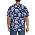 thumbnail image 3 of Kdxio Men's Hawaiian Shirt for Men Short Sleeve Shirt crystal cool Skull flower Summer Casual Holiday Beach Button Down T-Shirts, 3 of 5