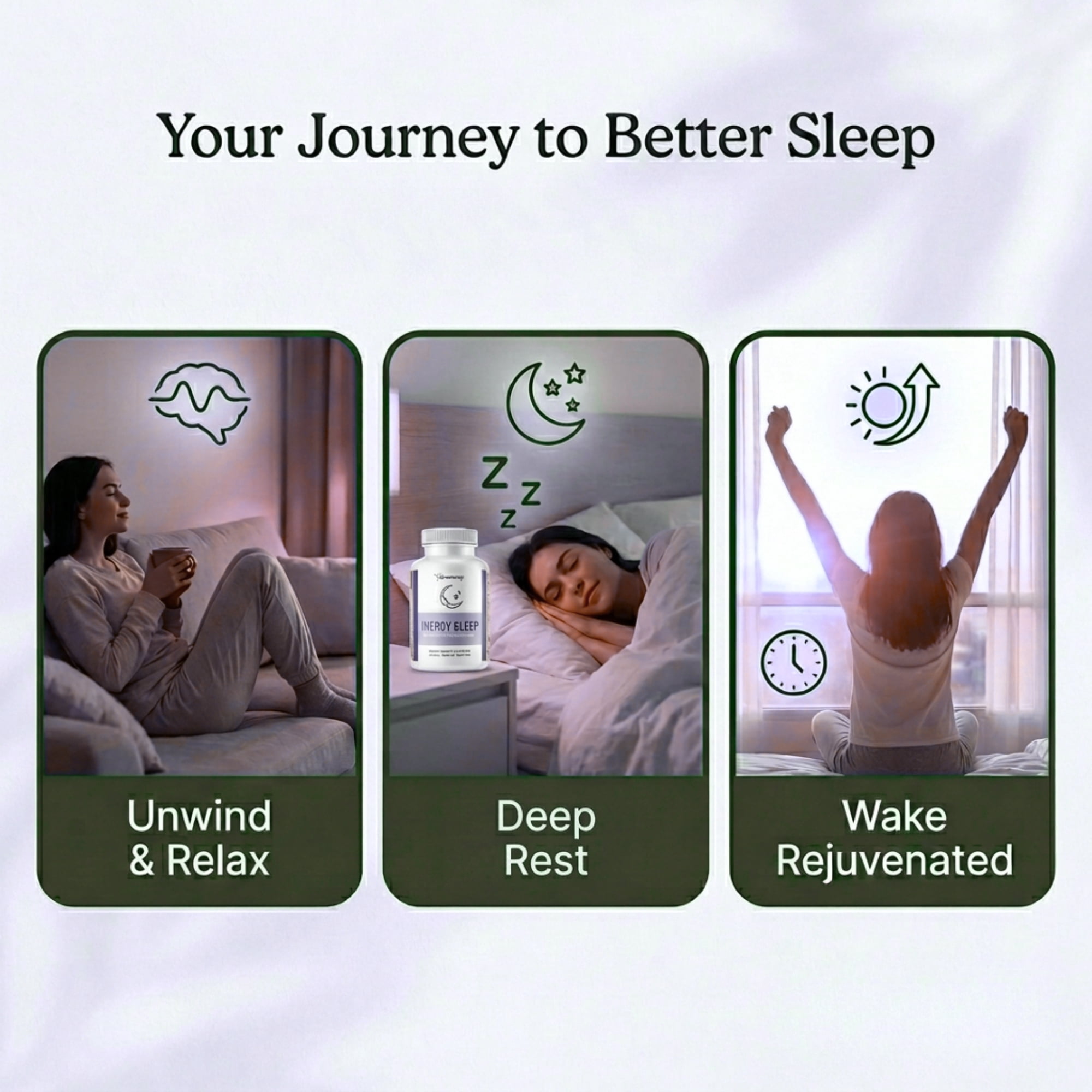 BB Company InergySLEEP Nighttime Supplement for Women – Botanical Sleep Support with Melatonin, Magnesium & GABA, 60 Ct