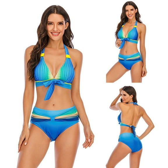 Holiday Deals! Borniu Swimsuit Clearance! Womens Swimsuits Sexy Bikini Split Two-piece Beach Swimsuit With Bra Swimsuit