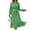 Green, variant on IROINNID Semi Formal Dress for Women Long Sleeve A-Line Dress V-neck Bandage High Waist Shirt Dress,Green