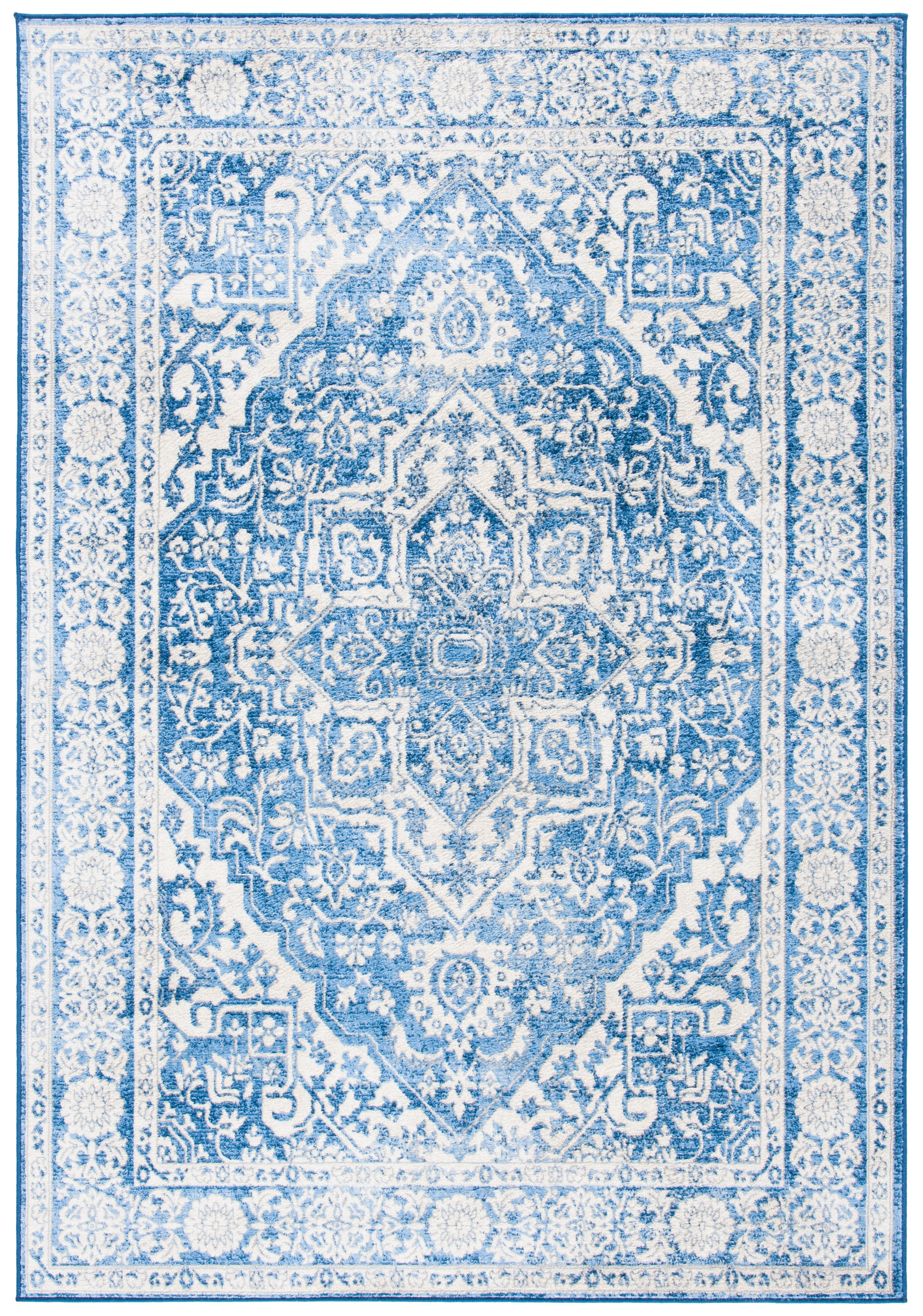 SAFAVIEH Brentwood Adams Oriental Area Rug, Ivory/Navy, 3' x 5'